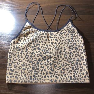 Large NO BOUNDARIES Cheetah Print Strappy Crop Top